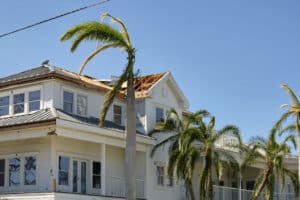 house damaged by storm