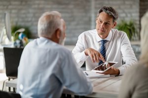 man discussing high risk business insurance options